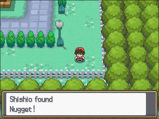 Cerulean City: Nugget found, the text box open after pressing A