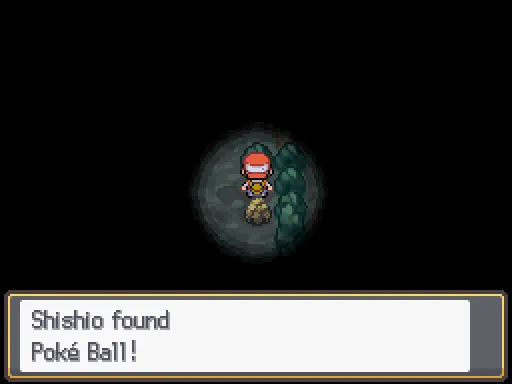 Dark Cave Route 31 Side: Poké Ball found, the text box open after pressing A