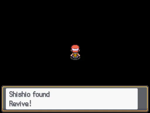 Ice Path B1F: Revive found, the text box open after pressing A