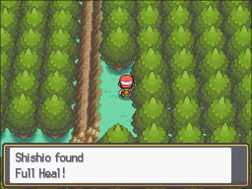 National Park: Full Heal found, the text box open after pressing A