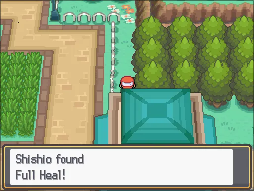 National Park: Full Heal found, the text box open after pressing A