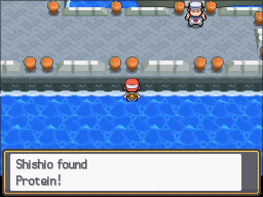 Olivine City, south-east part: Protein found, the text box open after pressing A