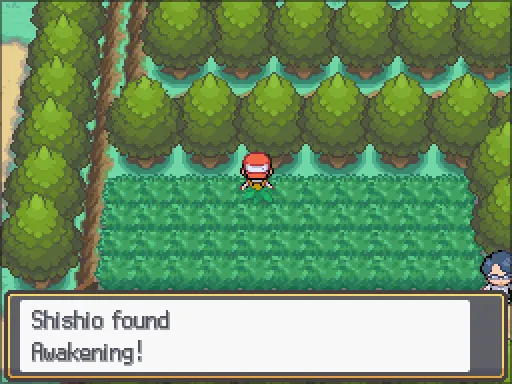 Route 36: Awakening found, the text box open after pressing A