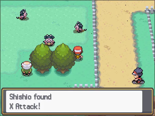 Route 39: X Attack found, the text box open after pressing A