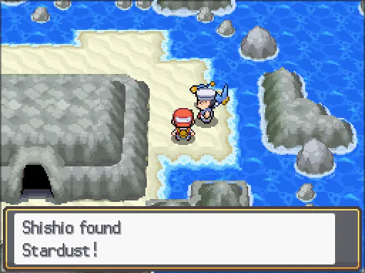 Route 41: Stardust found, the text box open after pressing A