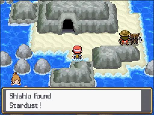 Route 41: Stardust found, the text box open after pressing A