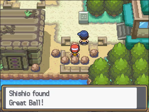 Ruins of Alph: Great Ball found, the text box open after pressing A
