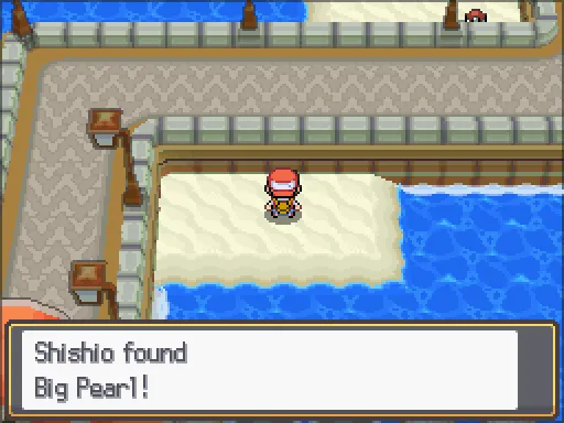 Vermilion City: Big Pearl found, the text box open after pressing A
