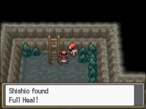 Victory Road: Full Heal found, the text box open after pressing A