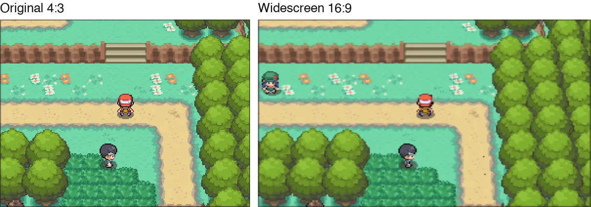 Route 1 in the original 4 view and with the widescreen code, stretched to 16